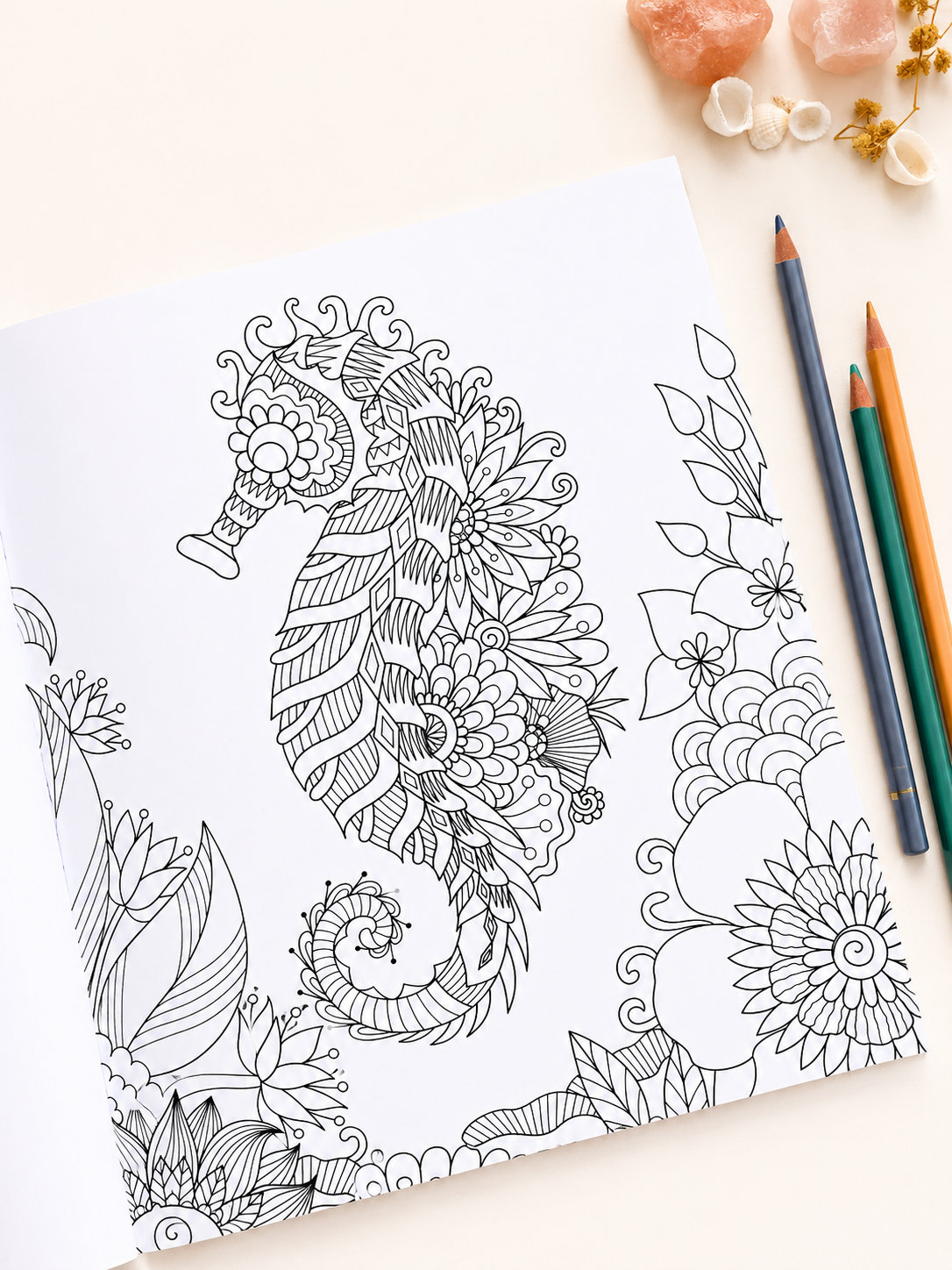 Still Afloat ocean colouring book, a bereavement gift for the loss of a mum or dad