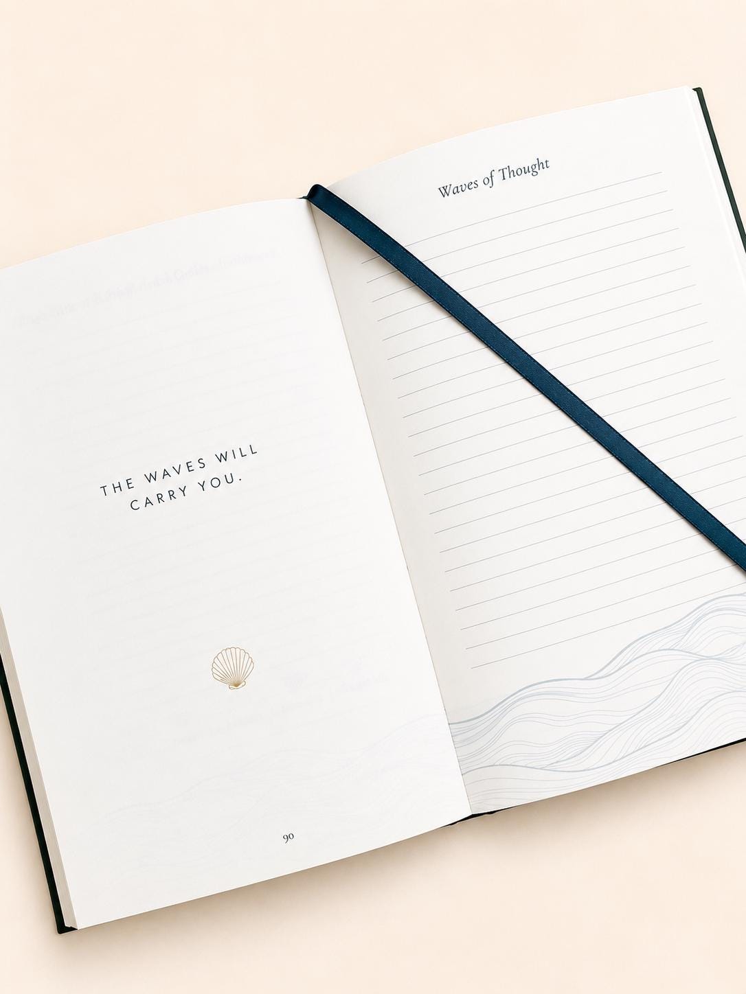 Guided grief journal open with a pen, daily writing prompts for working through loss and bereavement